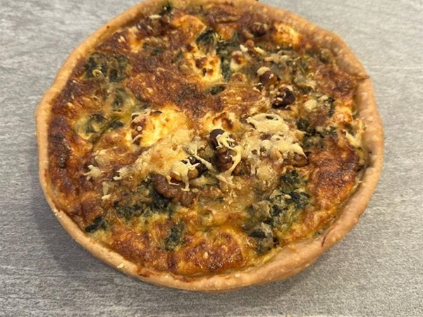 Quiche Épinard, Fromage Chèvre et Noix